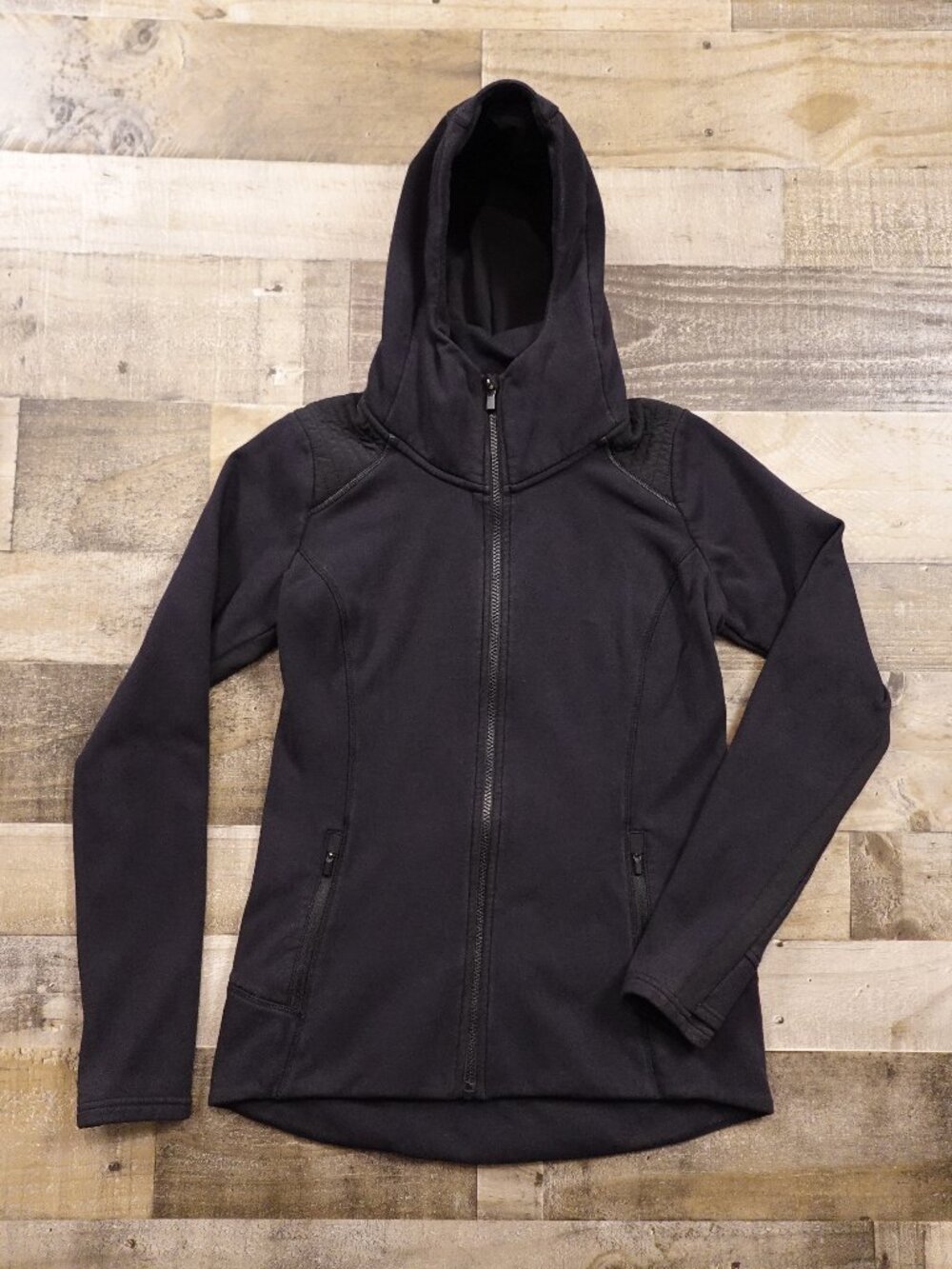 Athleta Stronger‎ Hoodie Women’s Small Black Full Zip Performance Jacket